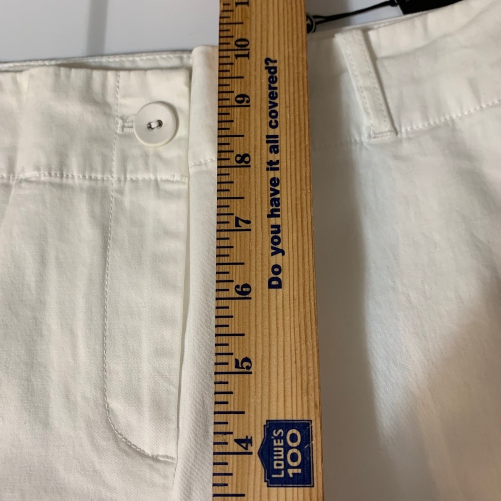 NWT Talbots Chino Shorts 10 White Cotton Clean Girl Flat Front Preppy Classic - Picture 10 of 12
